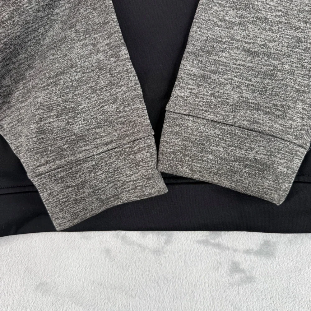 Adidas Mens 2XL Climawarm Hoodie Black Grey Raglan Logo Pullover Sweatshirt